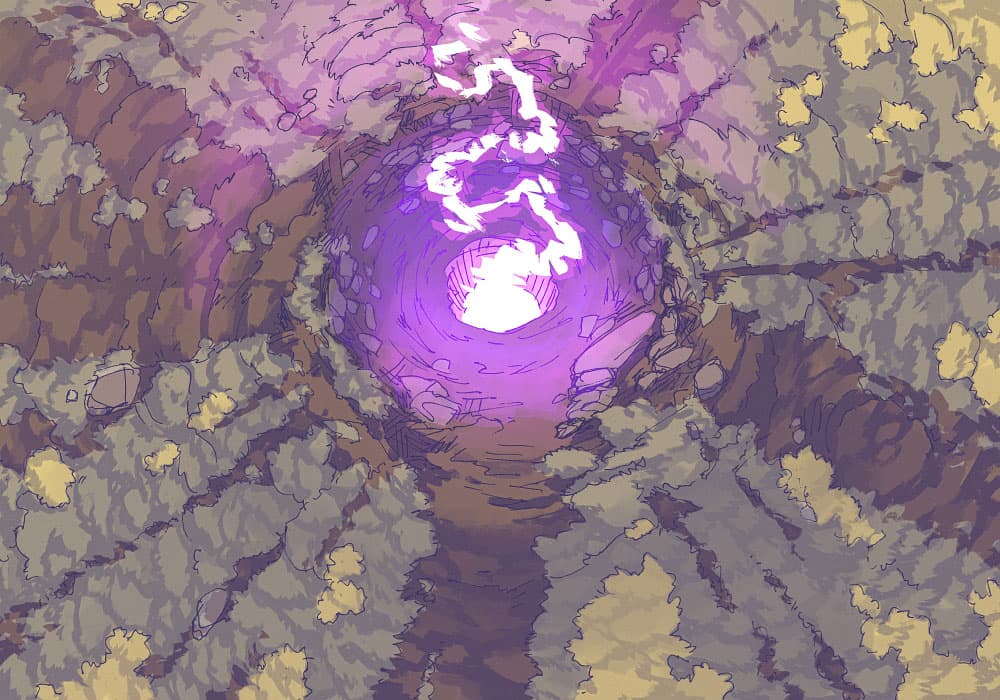 Illustration of fantasy crater, light by 2minutetabletop