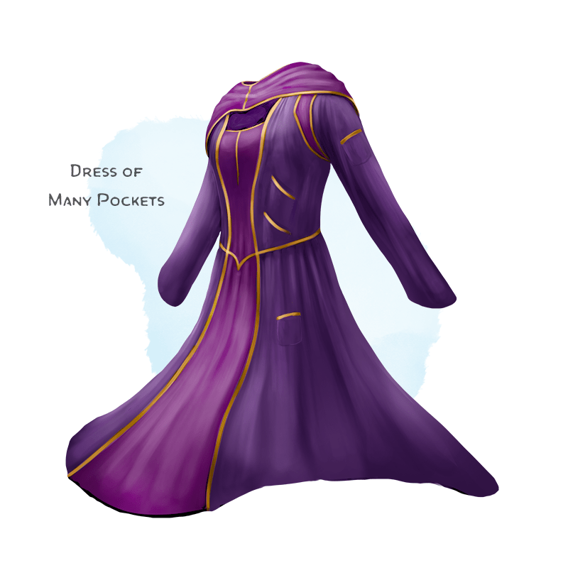 Illustration of Dress of Many Pockets